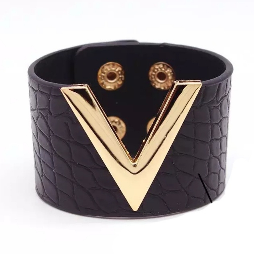 Vegan Leather Wide Cuff Bracelet